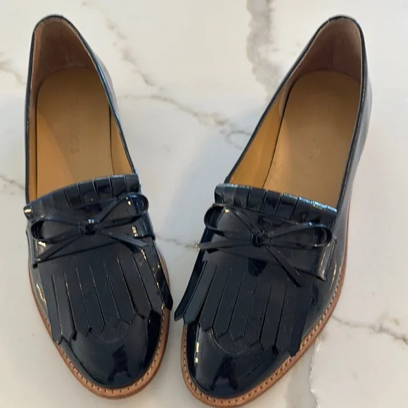 Talbots Shoes Talbots Navy Kiltie Patent Loafers 8m Poshmark